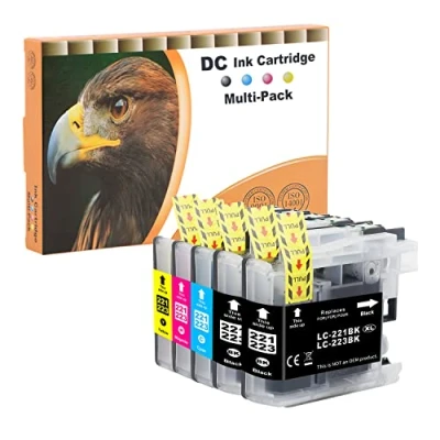 Immagine di D&amp;C 5x Cartuccia d&#039;inchiostro compatibile per Brother LC221 LC223XL MFC J5625DW DCP J4120DW J5320DW J4420DW J4620DW J480DW J562DW J5620DW J5720DW J680DW