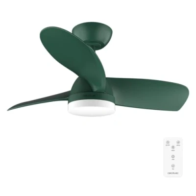 Immagine di Cecotec Ventilatore da Soffitto con luce EnergySilence Aero 3050 Mint, 35 W, motore DC, diametro 92 cm LED, telecomando, timer, 6 velocità e 3 lame