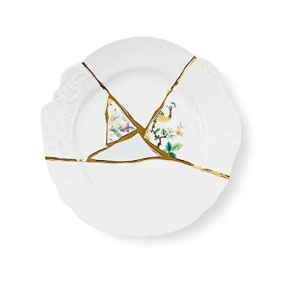 Immagine di Seletti Kintsugi Piatto piano in porcellana e oro 24 carati mod. 2