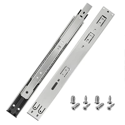 Immagine di HELPMATE Set di 2 guide per cassetti Softclose estraibili complete, 400 mm, 1 paio pezzi, con sistema estrazione, cassetti, in acciaio zincato, argento, materiale fissaggio incluso