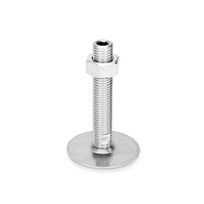 Immagine di Ganter Normelemente Piedini in acciaio inox GN 41 80 M16 200 D0 UK Diametro piede mm, argento, filettatura d2: x