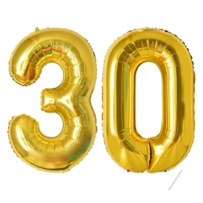 Immagine di Palloncini compleanno 30 anni 40 pollici Decorazioni di un ragazzo e una ragazza Pallone gonfiabile in foil d&#039;oro anni.