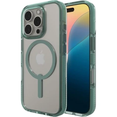 Immagine di ZAGG Santa Cruz Snap Case rinforzato in grafene per iPhone 16 Pro [6,3 pollici], compatibile con MagSafe, anti ingiallimento, resistente ai graffi, design sottile, cover posteriore antiurto (Green)