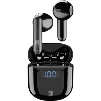 Immagine di cellularline Seek Universale Cuffiette Auricolari Bluetooth 5.0 HiFi Stereo con Custodia di Ricarica Autonomia Totale 15 Ore 2 Portata 10 Mt Nero