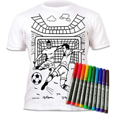 Immagine di Splat Planet Calcio T Shirt Maglietta Magica da Colorare con 10 Penne Magiche Lavabili Atossiche Colora La Tua Maglietta, E Lava Via Ricolora I Compleanni dei Bambini (3 4 Years)