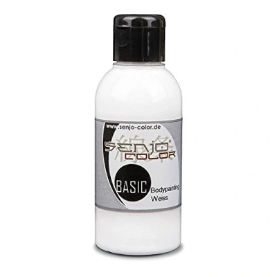 Immagine di Senjo Color Basic Bodypainting I colore del viso e corpo cosmetici, dermatologicamente testato carnevale, costume 75 ml bianco