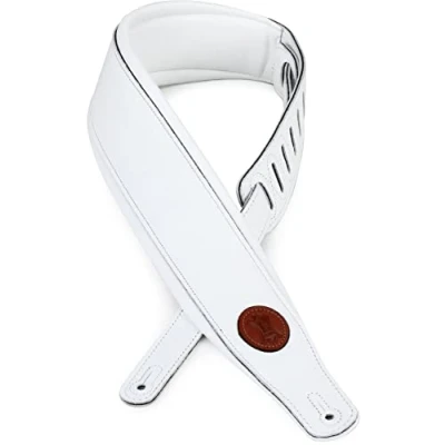 Immagine di Levy&#039;s MSS2 WHT Tracolla Per Chitarra Garment Leather Guitar Strap White