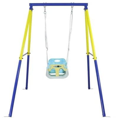 Immagine di CCLIFE Altalene da Giardino per Bambini con Struttura In Metallo Esterno Interno Altezza Regolabile ZERRO