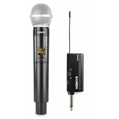 Immagine di VONYX WM55 Microfono a Batteria Plug and Play UHF Wireless con ricevitore in, 10 canali, Distanza da 30 50 m, Ideale per i servizi audio e sul palco