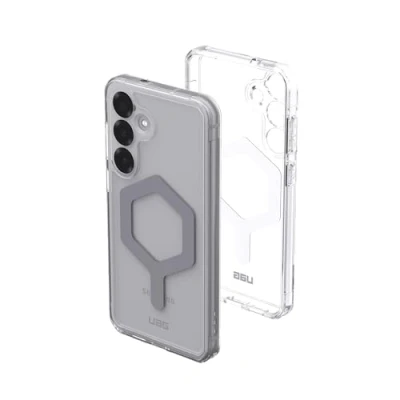 Immagine di Urban Armor Gear Plyo Pro Case Samsung Galaxy S25 Plus cover (Designed for Samsung, anello magnetico, Ricarica wireless compatibile) ice (trasparente)/argento