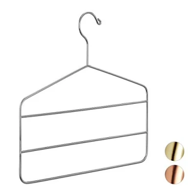 Immagine di Relaxdays Gruccia Appendiabiti Multipla, per Pantaloni, Gonne, Sciarpe, Design Elegante, 4 mm, in Metallo, Argento