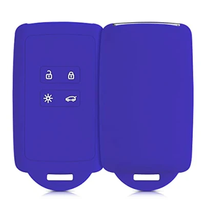 Immagine di kwmobile Custodia Compatibile con Renault 4 tasti Smart Key (solo Keyless Go) Cover Chiavi Auto Protezione Copri Telecomando Chiave Copertura blu baltico