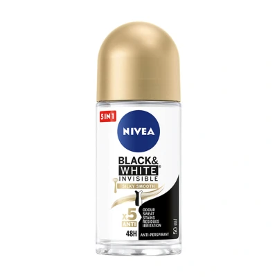 Immagine di NIVEA, Deodorante, ack&amp;White Invisible Silky Smooth Antiperspirant W (Roll on, 50 ml)