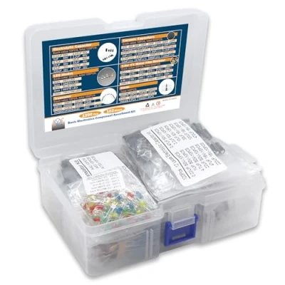 Immagine di DIYoung 1390 PZ kit di Componenti Elettronici, inclusi Diodi LED, Resistenze a Strati Metallici, Alloggiamenti per Condensatori Elettrolitici, Diodi, Ceramici, Transistor