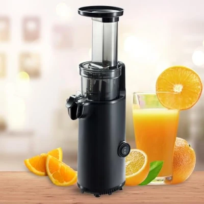 Immagine di JuiceInstant Estrattore di succo spremiagrumi lento silenzioso a freddo funzione frullatore per frutta e verdura, estrazione sostanze nutritive, spazio piccolo (nero)