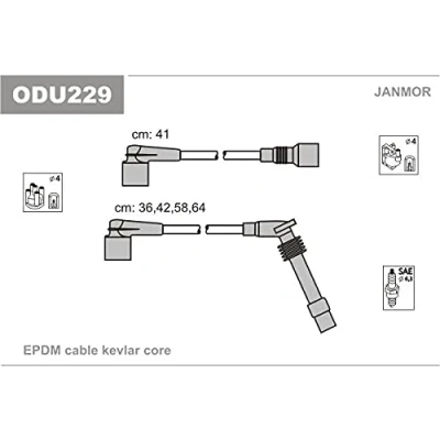 Immagine di JANMOR ODU229 Kit Cavi Accensione OPEL: Corsa B Hatchback, Astra F CC, Caravan