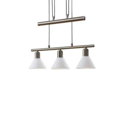 Immagine di Lindby lampada a sospensione Delira, 3 luci, nichel, regolabile in altezza
