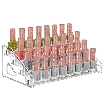 Immagine di JessLab Organizzatore per Smalti Unghie, 4 Livelli Unghie in Acrilico Trasparente Cosmetico Espositore Porta Trucco Cosmetici Bagno Vanity Countertop