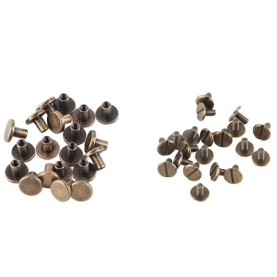 Immagine di 20pcs rivetto in metallo a testa piatta rame viti ottone dadi chiodi rivetti berretti pelle accessori per cappotti protezioni borse decorazione(8mm) cappelli jeans
