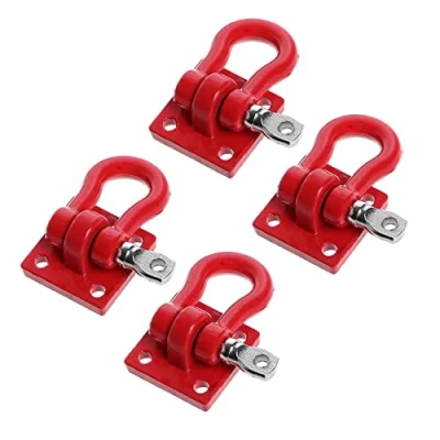 Immagine di SRMAN 2X Gancio Traino per Arrampicata nel Metallo Ganci di Fibbia, Grilli Verricello Accessorio Camion Cingolato RC Scala 1/10 D90 SCX10 Auto Arrampicata, Rosso