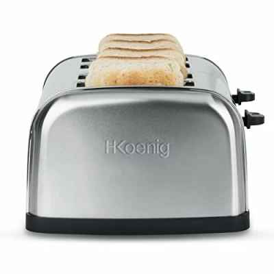 Immagine di H.Koenig TOS14 Tostapane, 1700 W, Acciaio Inossidabile, 4 Scomparti, Grigio