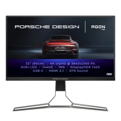 Immagine di AOC AGON Pro PD32M Monitor da gioco UHD 32 pollici, 144 Hz, 1 ms, HDR1400, FreeSync Premium (3840 x 2160, HDMI 2.1, DisplayPort, USB C, Hub), nero