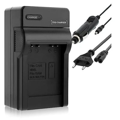 Immagine di Caricabatteria (Auto/Corrente) per Samsung SLB 10A, 11A / ES50.. L100, PL, SL, TL, WB vedi lista