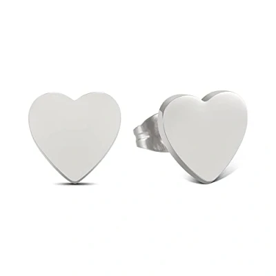 Immagine di orecchini con cuore (0,7 x 0,5cm) piccolo (Argento)