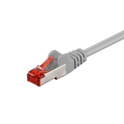 Immagine di Goobay 92741 Cavo CAT 6 di rete Lan per Gigabit Ethernet S FTP patch a doppia schermatura con spina RJ45, 20 m, grigio