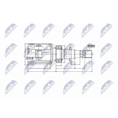 Immagine di NTY NPW NS 021 Kit Giunto Omocinetico Assale anteriore Dx NISSAN: Qashqai / Qashqai+2 I