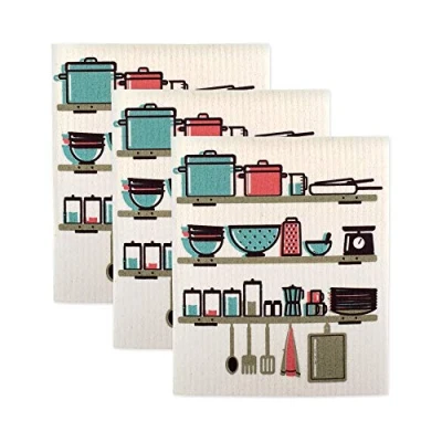 Immagine di DII Set di Strofinacci svedesi Collezione Pulizia, Cotone, Utensili, 7.75 x 6.75