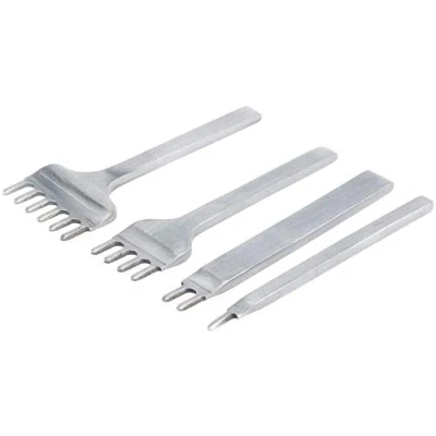 Immagine di Malayas® Leathercraft Tools 4pcs Punzoni 3 6mm 1 + 2 4 6 Denti Cuciture Scalpello Tool , Strumento Pelle Coltello per Pelletteria Foro Punzonatrice Fai Da Te, Fare Punti di Cucitura Perforatore, Stitching Hole Punch