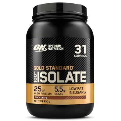 Immagine di Optimum Nutrition ON Gold Standard 100% Proteine Whey Pure Isolate, BCAA e Glutammina Naturali, Pre Post Allenamento, Gusto Cioccolato, 31 Dosi, 930 g