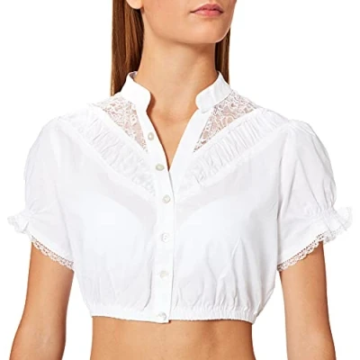 Immagine di Stockerpoint Bluse B 4020 Trachtenblusen, Bianca, 44 (Taglia Produttore:) Donna