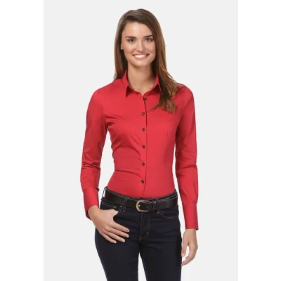 Immagine di Vincenzo Boretti Tailliert Stretch Camicia, Donna, Taglia: 40, Rot