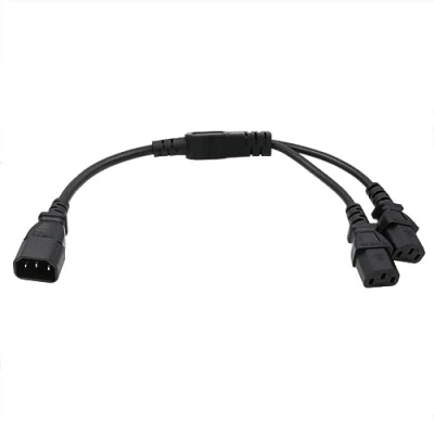 Immagine di HangTon UPS PDU Computer PC Cavo sdoppiatore di alimentazione da C14 a 2 x C13 10A 250V Prolunga 12 &#039;&#039; (c14 2xc13)