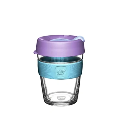 Immagine di KeepCup Brew, tazza di vetro riutilizzabile, misura media, 340 ml, colore: blu chiaro luna