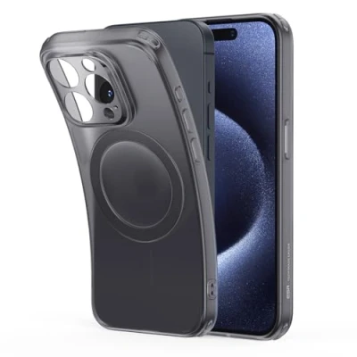 Immagine di ESR Custodia per iPhone 15 Pro Max, Compatibile con MagSafe, Protezione di livello militare, Resistente all&#039;ingiallimento e ai graffi, magnetica Serie Zero, Nero