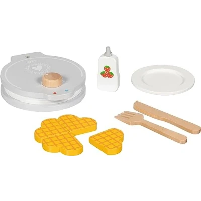 Immagine di goki 51532 Piastra per waffle con accessori Design moderno piatto inuso, posate e salsa alla fragola perfetto la domenica