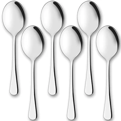 Immagine di AOOSY Set di Cucchiai da Servizio, 6 Pezzi in Acciaio Inossidabile Pranzo Banchetti a Buffet Posate Cucina Ristorante Nozioni Base Utensili Cucchiaio d&#039;Argento