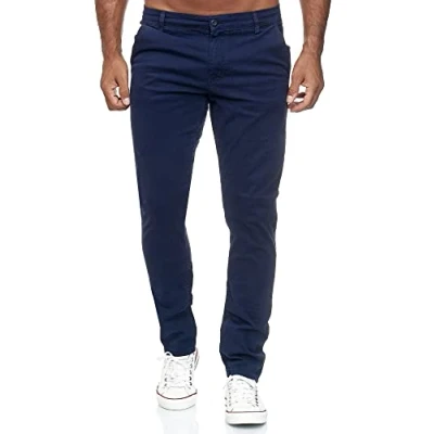 Immagine di Tazzio pantaloni chino da uomo, slim fit, in tessuto, elasticizzati, 19530, blu navy, 30W x 34L