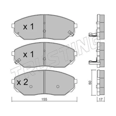 Immagine di TRUSTING 531.0 Kit pastiglie freno con segnalatore acustico usura KIA: SORENTO 1