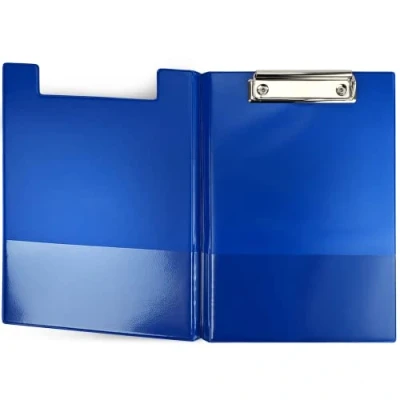 Immagine di Netuno 1 raccoglitore per portablocco, formato A5, con clip, colore blu, DIN coperchio, morsetto in metallo, plastica, clip porta documenti