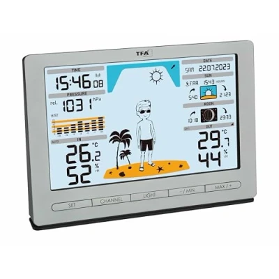 Immagine di TFA Dostmann Funk Wetterstation meteo JACK 35.1097.54 Stazione digitale senza fili Previsione per 12 24 ore Numero di sensori max. 3
