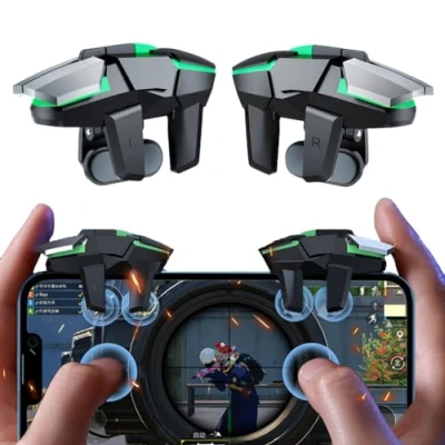 Immagine di Trigger Controller Joystick Accessori Grilletti 4 Triggers L1R1 L2R2, per cod Mobile PUBG Compatibile con Telefono Smartphone iPhone Android Cellulare