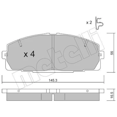 Immagine di METELLI 22 0434 0 Kit pastiglie freno con segnalatore acustico usura