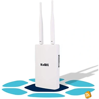 Immagine di Router 4G LTE, KuWFi 150Mbps 3G LTE CAT4 con Slot per schede SIM Funziona Telecamera IP o Copertura WiFi Esterna Antenna 2pcs 3 (Tre) / Tim/Wind/Vodafone Card