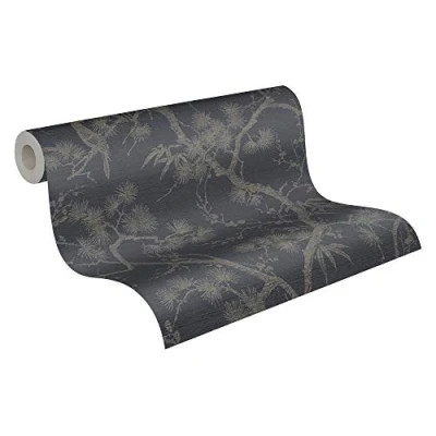 Immagine di Carta da parati Floreale Mio Tokio Metropolitan Stories 2 A.S. Création tessuto non 10.05 m x 0.53 Grigio Metallico Nero Prodotto in Germania 378672 37867