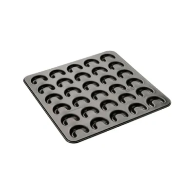 Immagine di Zenker Teglia da forno piccola Sparkling Christmas, 30 pezzi, con rivestimento antiaderente in teflon per cuocere semplicemente, forma di alta qualità cipferl fatti casa (colore: nero)