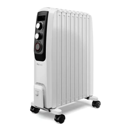 Immagine di Pro Breeze Radiatore a Olio elettrico Alta Potenza 8 Elementi, 3 Impostazioni di Calore 2000W, 1200W e 800W, Timer 24H Termostato